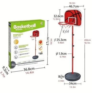 Baby & Kids Stuff in Bouchrieh - سلة كرة سلة للأطفال قابلة للتعديل مع كرة | Adjustable Basketball Game Set for Kids + Ball