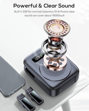 مكبر صوت وميكروفون لاسلكي مغناطيسي احترافي | Wireless Magnetic Microphone & Loudspeaker — 5