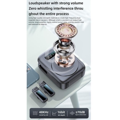 مكبر صوت وميكروفون لاسلكي مغناطيسي احترافي | Wireless Magnetic Microphone & Loudspeaker — 8