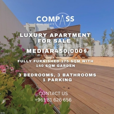 Apartments for sale in Dbayeh - Luxury 175sqm Apartment + 140sqm Garden in Medyar | شقة فاخرة في مديار ١٧٥م مع حديقة ١٤٠م