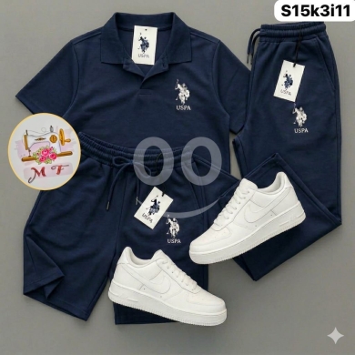 الملابس، الأحذية والزينة في Loussiya - 3-Piece Premium Men&#039;s Pajama Set - Turkish French Terry | طقم بيجامة رجالي ٣ قطع - قطن "فرانش تيري"