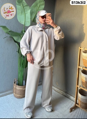 الملابس، الأحذية والزينة في Loussiya - Modern Cotton Wide-Leg Set - Summer 2026 | سيت قطني صيفي بنطلون واسع ٢٠٢٦