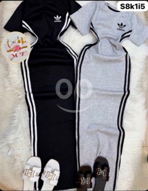 الملابس، الأحذية والزينة في Loussiya - Adidas Style Cotton Dress - 2026 Sporty Trend | فستان "أديداس" قطني - ترند ٢٠٢٦ الرياضي