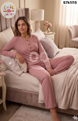 الملابس، الأحذية والزينة في Loussiya - Turkish Ribbed Cotton Pajamas - Spring 2026 Collection | بيجامة "قطن مضلع" تركية - ربيع ٢٠٢٦