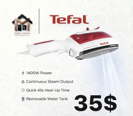 Other electronics in Beirut City - مكواة تيفال 2 في 1: بخار وكوي ضاغط بقوة 1400 واط | Tefal 2-in-1 Steam N Press: 1400W Power