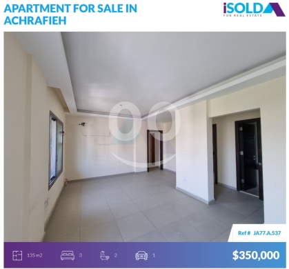 Apartments for sale in Achrafieh - 2 bedroom apartment+open view 4sale in Achrafieh-شقة للبيع في الأشرفيةJA77A537