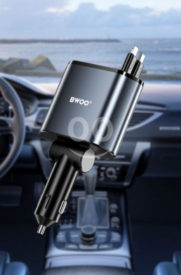 Mobile accessories in Tal - شاحن سيارة BWOO المطور ٤ في ١ بقدرة ١٢٠ واط | BWOO 120W 4-in-1 Car Charger