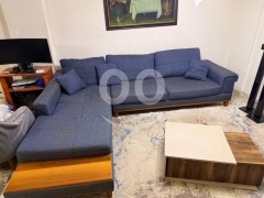 طقم كنب زاوية (L-shape) مع ملحقاته | L-shaped Sofa Set with Accessories