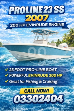 آخر في طرابلس - قارب برولاين 23 سبورت 2007 محرك إيفينرود 200 حصان | 2007 Proline 23 Sport Boat Evinrude 200HP