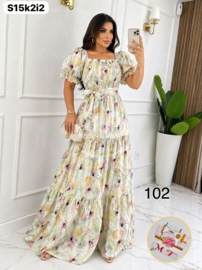 الملابس، الأحذية والزينة في Loussiya - فستان ريون صيفي طبقات بصدر مغيط وقماش بارد | Summer Rayon Layered Smocked Dress
