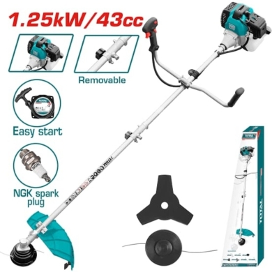 DIY Tools & Materials in Tripoli - مكنة قص عشب توتال بنزين ٤٣ سي سي ١.٢٥ كيلو واط | TOTAL Petrol Grass Trimmer 43cc 1.25kW