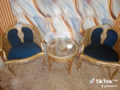 طقم صالون فرنسي كلاسيكي مذهب (3 قطع) | Gilded French Classical Salon Set
