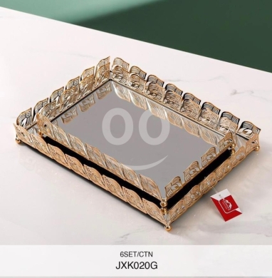 Other home appliances dans Hamra - طقم صواني تقديم ديكور مرآة ذهبية قطعتين | 2-Piece Gold Mirror Decorative Serving Tray Set