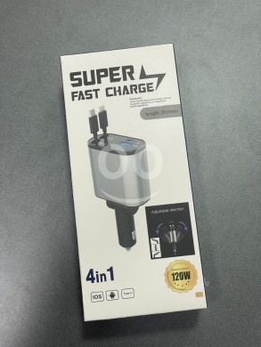 Mobile accessories in Beirut City - 4-in-1 120W Super Fast Car Charger | شاحن سيارة سوبر سريع بقوة ١٢٠ واط ٤ في ١