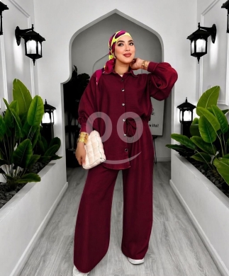 الملابس، الأحذية والزينة في Loussiya - طقم "الفراشة" لنن أوفر سايز - أناقة صيفية راقية | Women&#039;s Linen Butterfly Set - Oversized