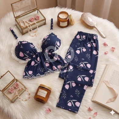 الملابس، الأحذية والزينة في Loussiya - بيجامة نسائية "قطن زبدة" ملكية - ون سايز | Women&#039;s Royal Butter Cotton Pajamas - One Size
