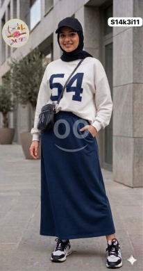 الملابس، الأحذية والزينة في Loussiya - طقم تنورة تركي قطن فرانش تيري نخب أول | Women&#039;s Premium Turkish Cotton Skirt Set