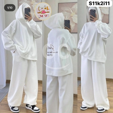 الملابس، الأحذية والزينة في Loussiya - بيجامة نسائية قطن فرانش تيري مقاسات كبيرة | Women&#039;s Premium French Terry Pajamas