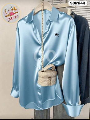 الملابس، الأحذية والزينة في Loussiya - قميص ساتان تركي ثقيل فخم مقاسات من M حتى 3XL | Premium Turkish Satin Women&#039;s Shirt