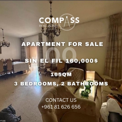 شقق للبيع في سن الفيل - شقة للبيع في سن الفيل - جسر الباشا بموقع مميز | 165 sqm Apartment for Sale in Sin El Fil