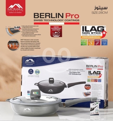 Kitchen appliances in Taalabaya - مقلاة برلين برو مومز 28 سم طلاء سويسري غير لاصق | MOMAZ Berlin Pro 28cm Non-Stick Pan