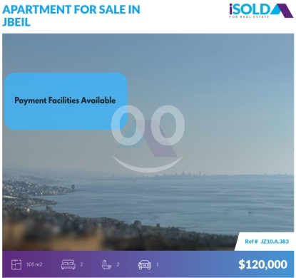 Apartments for sale in Jbeil - "Payment Facilities" 2 bedroom Apartment 4Sale+Sea View In Jbeil- جبيلJZ10A383