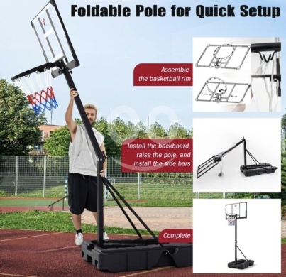 السلع الأخرى في صيدا - سلة كرة سلة قابلة للطي موديل 2026 مع حقيبة حمل | 2026 Foldable Portable Basketball Stand