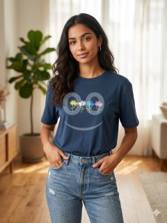 Minimalist Nature Graphic T-Shirts - Embroidered Floral & Coastal Summer Tees - Soft Cotton Aestheti