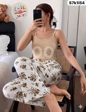 الملابس، الأحذية والزينة في Loussiya - بيجامة نسائية قطن مضلع صناعة سورية نخب أول | Women&#039;s Ribbed Cotton Pajamas Made in Syria