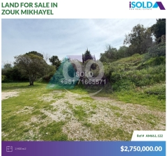 2400m2 land+Panoramic view 4sale in Zouk mikhayel- Road Frontage AM66L122