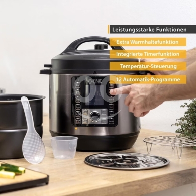 طنجرة ضغط كهربائية First سعة 6 ليتر 1000 واط مع شاشة | First 6L Multifunctional Electric … — 3