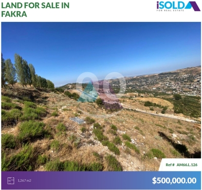 Lands for sale in Fakra - 1267m2 Prime land mountain view 4sale in Faqra - keserwan - فقراAM66L126