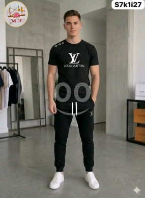 الملابس، الأحذية والزينة في Loussiya - بيجامة رجالي توفليس قطن مريحة وعصرية | Men&#039;s Two-Fleece Cotton Pajamas Set