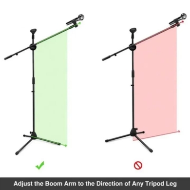 ستاند ميكروفون احترافي مع ذراع هاتف وقاعدة صدمات | Professional Mic Stand with Boom Arm &… — 5
