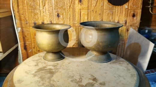 Antiques & Collectibles dans Aigre - زوج بوزريعة نحاس أصفر أنتيك مميز | Pair of Antique Brass Planters / Pots