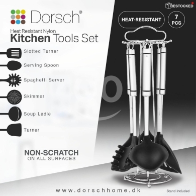 Kitchen appliances in Zahleh - طقم أدوات مطبخ دورش نايلون مقاوم للحرارة 7 قطع | Dorsch 7-Piece Heat-Resistant Kitchen Tools Set