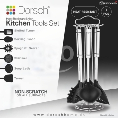 طقم أدوات مطبخ دورش نايلون مقاوم للحرارة 7 قطع | Dorsch 7-Piece Heat-Resistant Kitchen Tools Set