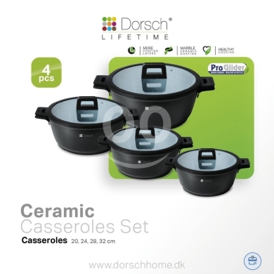 Kitchen appliances in Zahleh - طقم طناجر سيراميك دورش 4 قطع بمقاسات متنوعة | Dorsch 4-Piece Ceramic Casserole Set