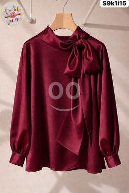 الملابس، الأحذية والزينة في Loussiya - قميص ساتان نسائي ناعم جودة ممتازة مقاسات M-XXL | Chic Women&#039;s Satin Silk Shirt Premium Quality