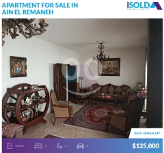 Furnished 2 bedroom apartment 4sale in Ain el remaneh-عين الرمانةGH54A147