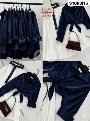 الملابس، الأحذية والزينة في Loussiya - طقم ساتان وميلني "أميرة العيد" موديل 2026 | Elegant Satin & Milni Skirt Set 2026