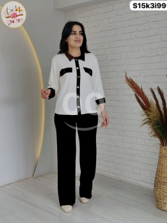 طقم قطن فرانش تيري فاخر قطعتين مقاسات كبيرة | Premium French Terry Cotton 2-Piece Set