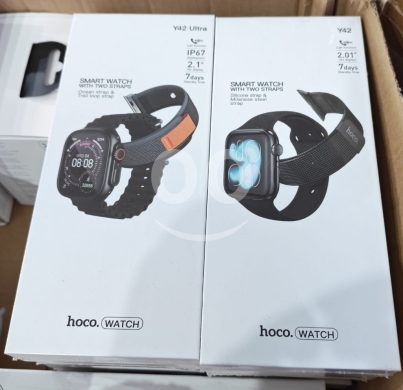 Smart Watches في منارة - ساعة Hoco Y42 Ultra الذكية بشاشة كبيرة وحزامين | Hoco Y42 Ultra Smart Watch 2.1"