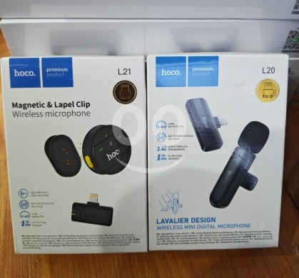 Mobile accessories in Manara - مايكروفون Hoco لاسلكي عازل للضوضاء لأجهزة الآيفون | Hoco Wireless Lavalier Microphone for iPhone