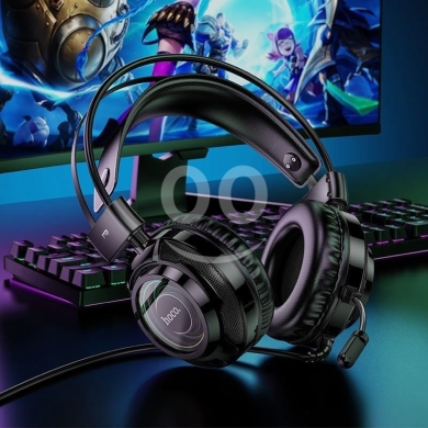 Mobile accessories in Beirut City - سماعة ألعاب هوكو بإضاءة RGB وجودة صوت عالية | Hoco Gaming Headset with RGB LED Light