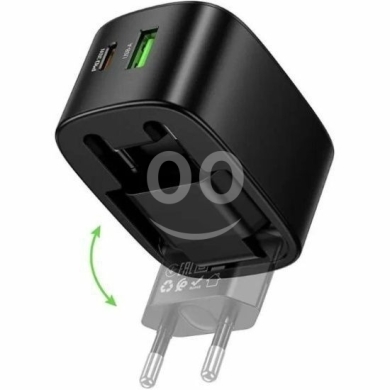 شاحن Hoco جداري بقوة 30 واط بمنفذ مزدوج وشحن سريع | Hoco 30W Dual Port Fast Charger Adapt… — 3
