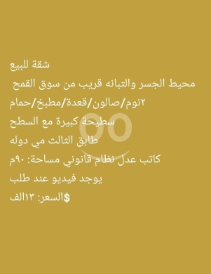 شقق للبيع في طرابلس - شقة للبيع في التبانة طرابلس مساحة 90م | Apartment for Sale in Tabbaneh Tripoli 90 sqm