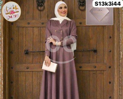 الملابس، الأحذية والزينة في Loussiya - سيت فستان وبليزر تركي بخامة الباربي الفاخرة | Turkish Barbie Dress & Blazer Two-Piece Set
