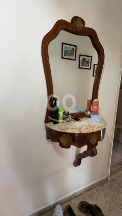 كونسول أنتيك خشب زان مع رخام ونحاس مميز | Antique Beechwood Console with Marble & Brass