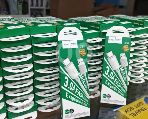Mobile accessories in Manara - كابل شحن سريع هوكو X88 بقوة 3.0 أمبير لنوع Type-C | Hoco X88 3.0A Fast Charging Type-C Cable